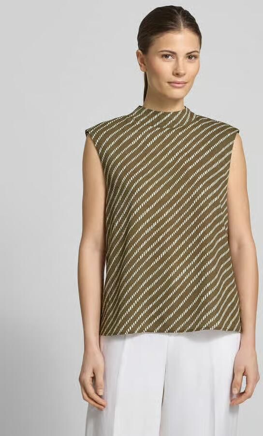 Comma Regular fit top met opstaande kraag - Foto 2
