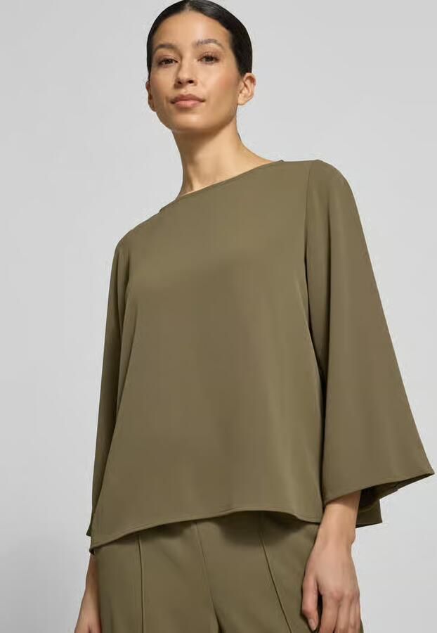 Comma relaxed fit blouse met ronde hals