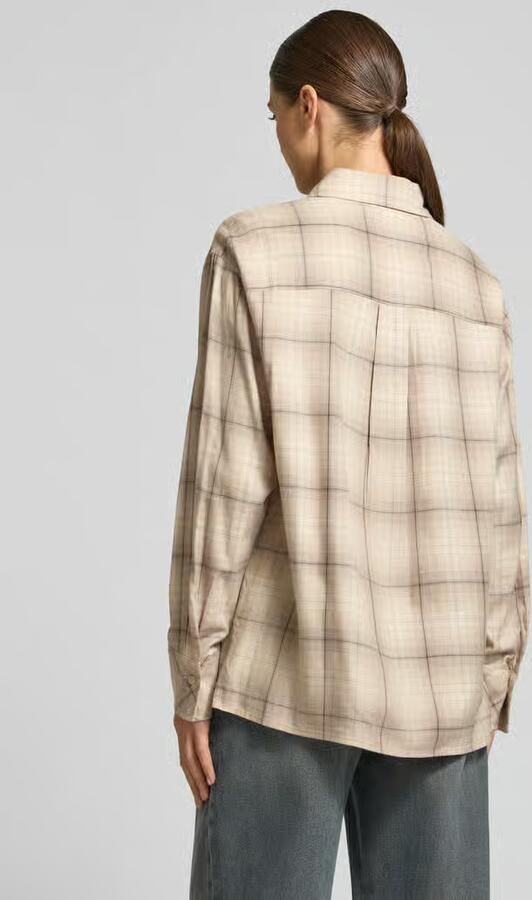 Comma relaxed fit blouse van mix van katoen en viscose in all-over look - Foto 3