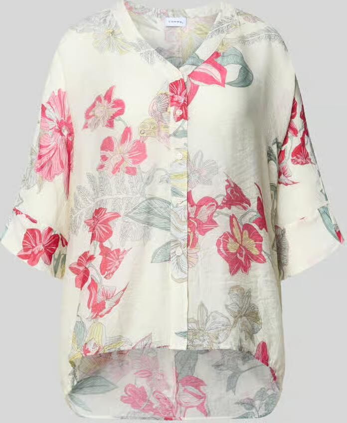 Comma relaxed fit blouse van viscosemix in all-over look - Foto 5