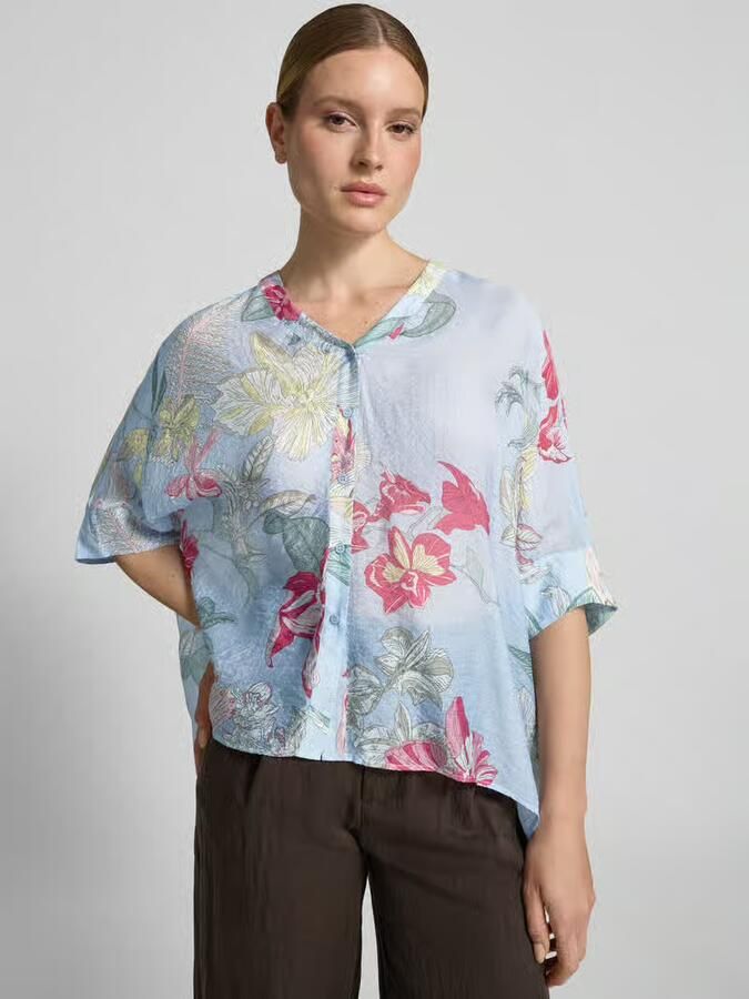 Comma relaxed fit blouse van viscosemix in all-over look