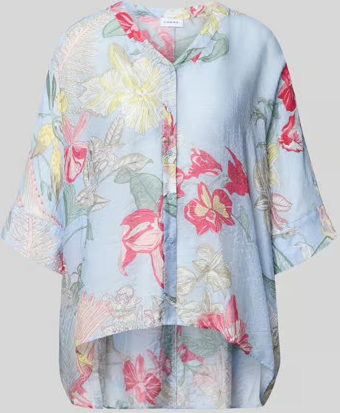 Comma relaxed fit blouse van viscosemix in all-over look - Foto 2