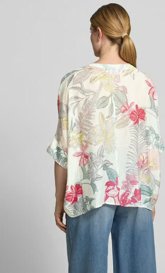 Comma relaxed fit blouse van viscosemix in all-over look - Foto 6