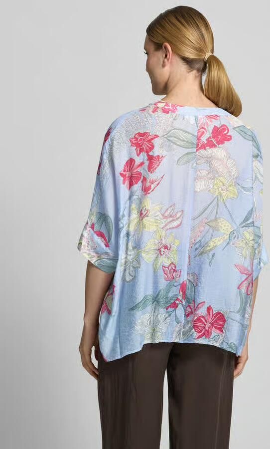 Comma relaxed fit blouse van viscosemix in all-over look