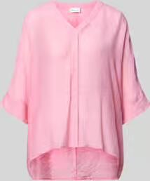 Comma relaxed fit blouse van viscosemix met 3 4-mouw