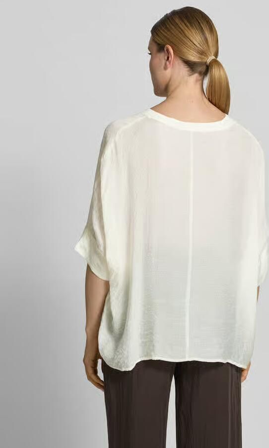 Comma relaxed fit blouse van viscosemix met 3 4-mouw