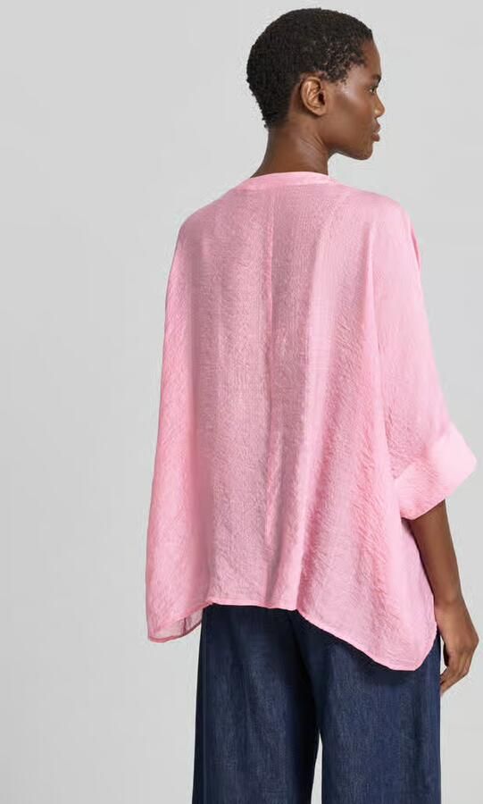 Comma relaxed fit blouse van viscosemix met 3 4-mouw - Foto 3