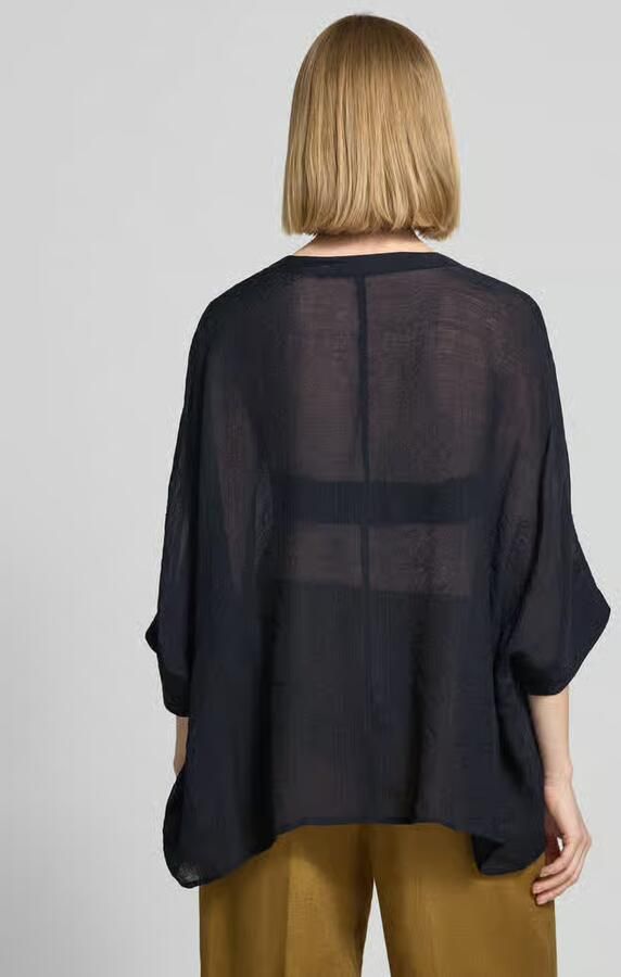 Comma relaxed fit blouse van viscosemix met V-hals - Foto 6