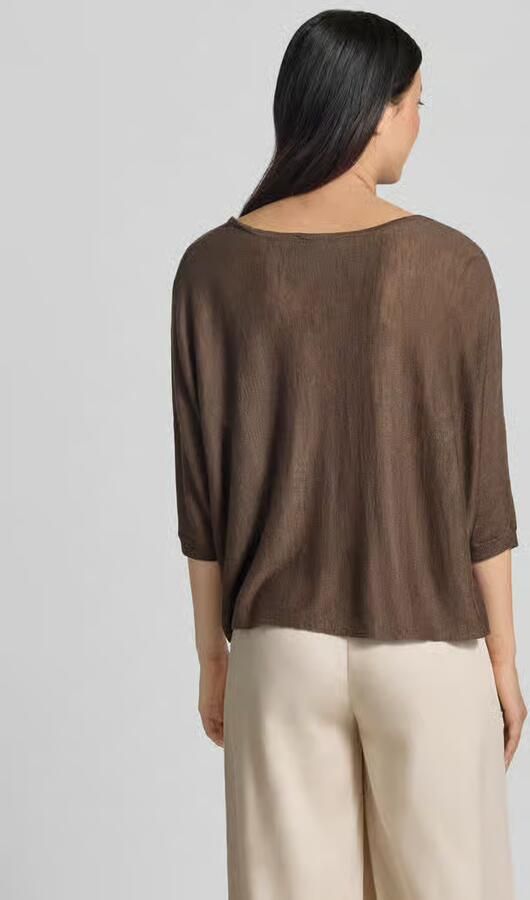 Comma relaxed fit bovenstuk van linnenmix met viscosemix