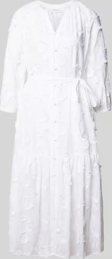 Comma relaxed fit midi-jurk met bloemenprint en siergarnering - Foto 2