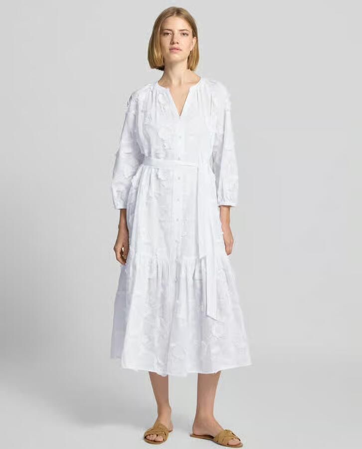 Comma relaxed fit midi-jurk met bloemenprint en siergarnering - Foto 2