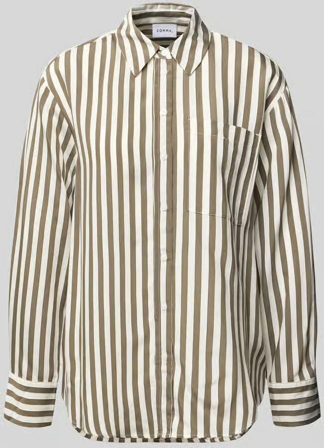 Comma Relaxed fit overhemdblouse van viscosemix - Foto 4