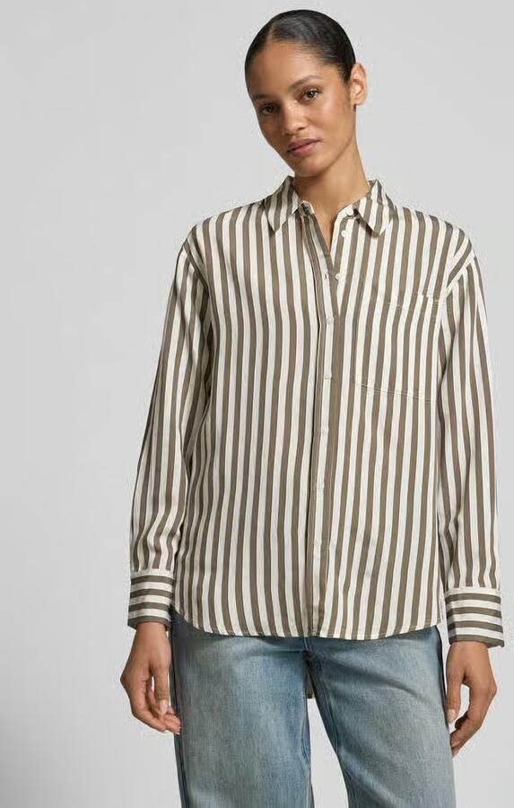 Comma Relaxed fit overhemdblouse van viscosemix - Foto 4