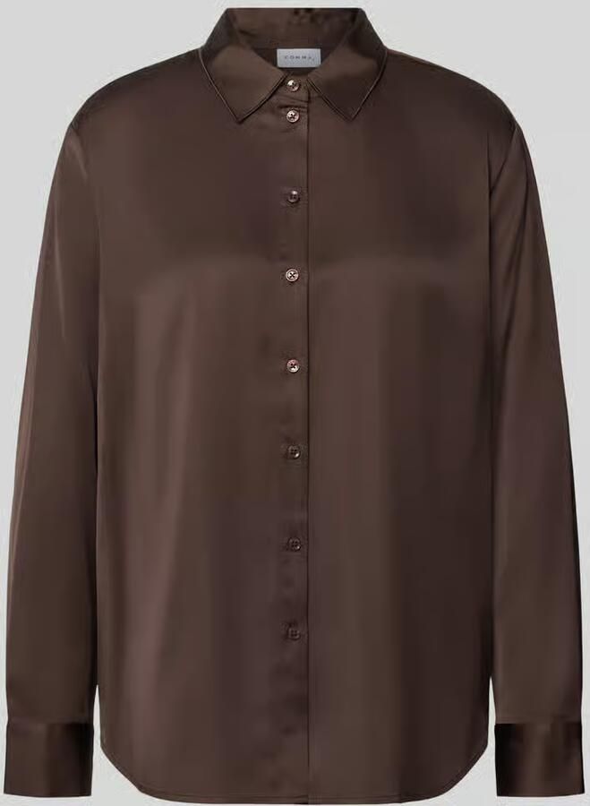 Comma relaxed fit overhemdblouse van viscosemix