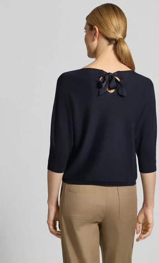 Comma relaxed fit pullover van viscosemix in brei-look