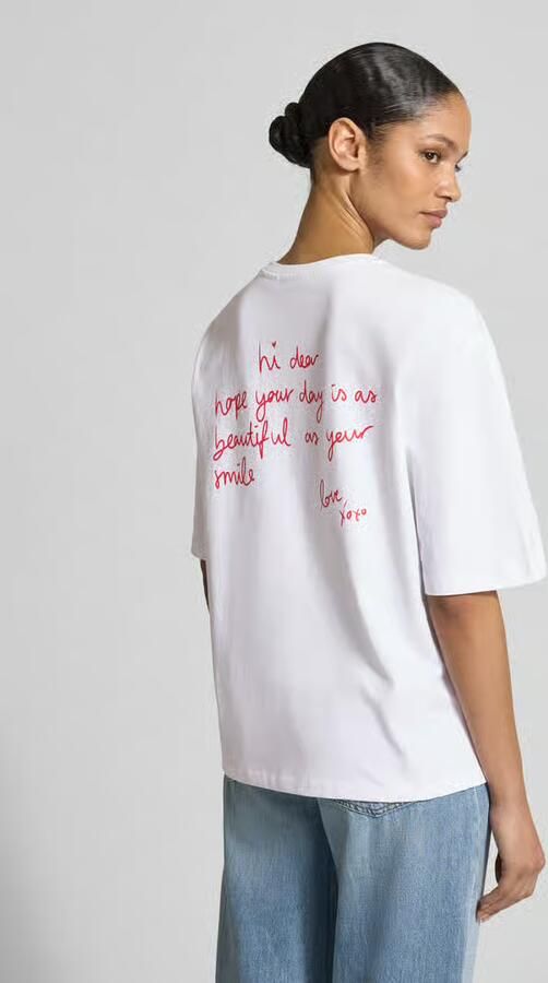 Comma Relaxed fit T-shirt met motiefstitching - Foto 7