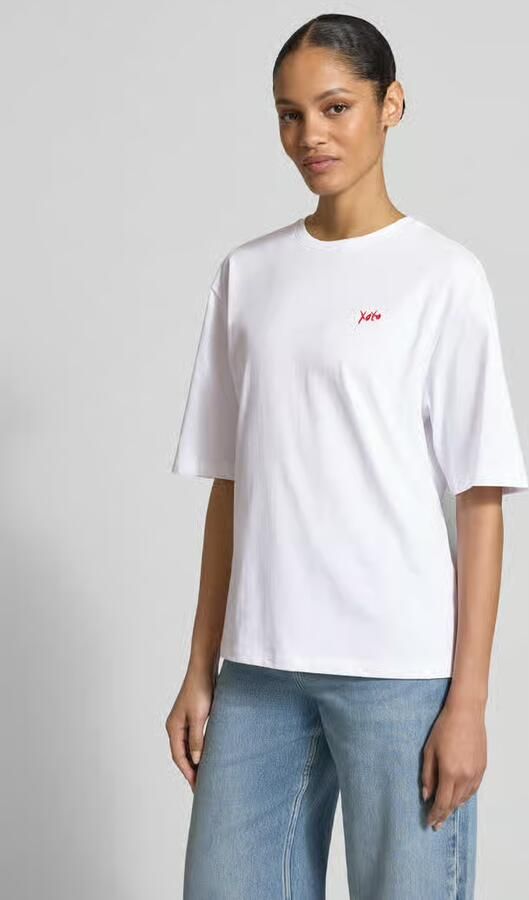 Comma Relaxed fit T-shirt met motiefstitching - Foto 6