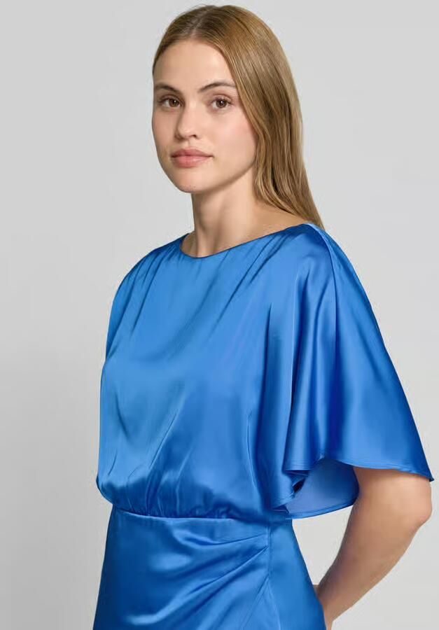 Comma Schitterende midi-jurk in one-shoulder look