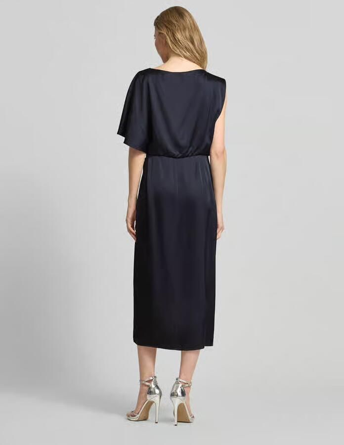 Comma Schitterende midi-jurk in one-shoulder look
