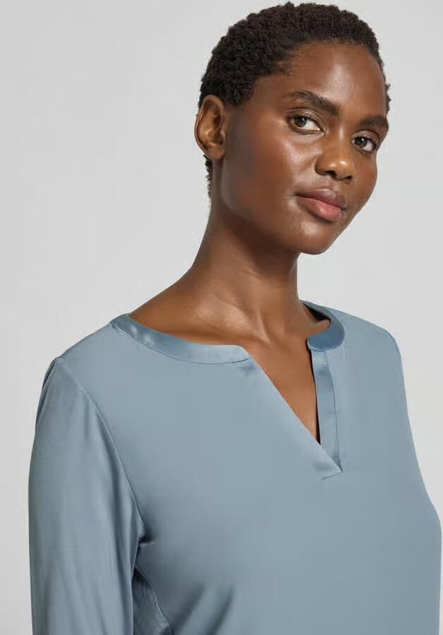 Comma Shirt met lange mouwen en tuniekkraag - Foto 2