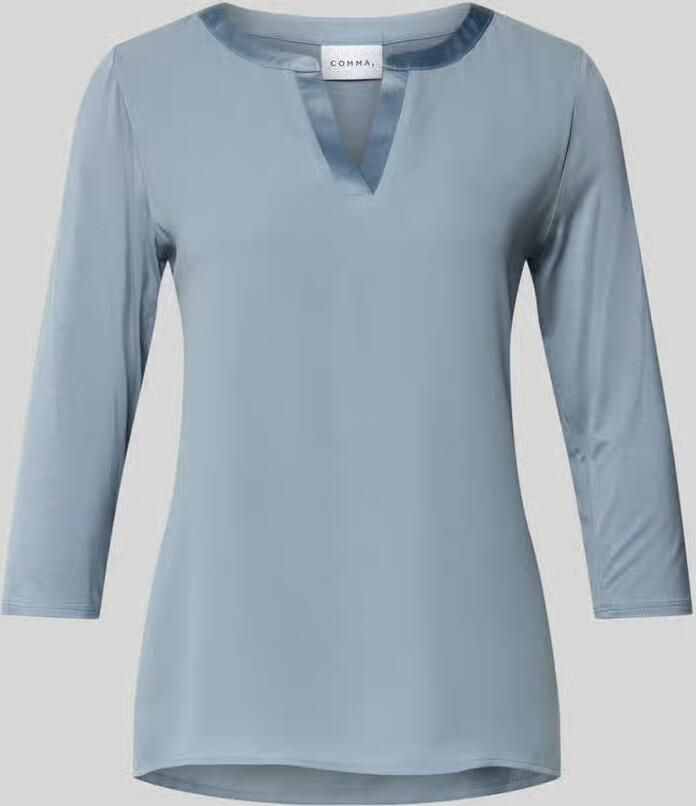Comma Shirt met lange mouwen en tuniekkraag
