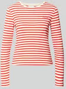 Comma Shirt met lange mouwen met ronde hals en Statement-stitching - Foto 4