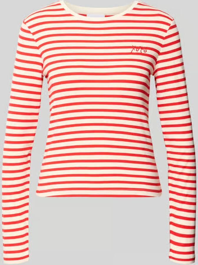 Comma Shirt met lange mouwen met ronde hals en Statement-stitching - Foto 5