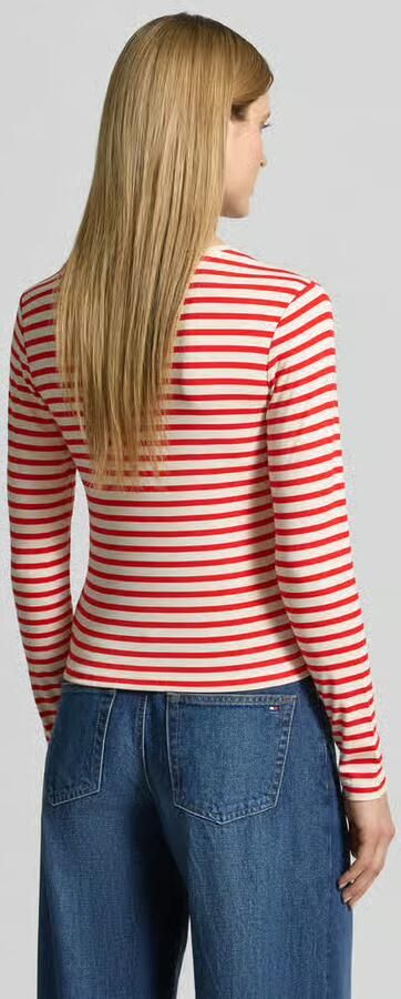 Comma Shirt met lange mouwen met ronde hals en Statement-stitching - Foto 6