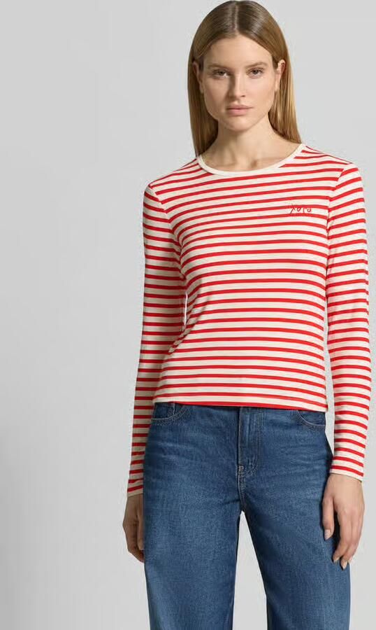 Comma Shirt met lange mouwen met ronde hals en Statement-stitching - Foto 5