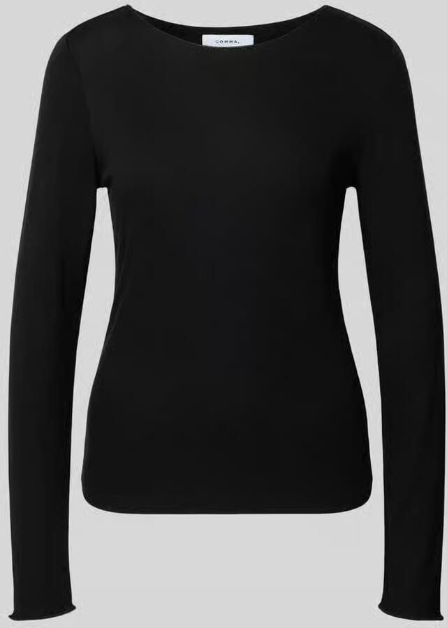 Comma Shirt met lange mouwen van lyocellmix
