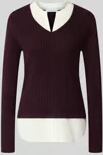 Comma Shirt met lange mouwen van viscosemix in tricotlook