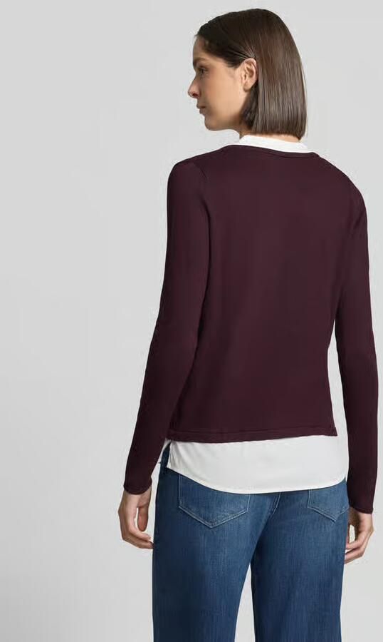 Comma Shirt met lange mouwen van viscosemix in tricotlook - Foto 3