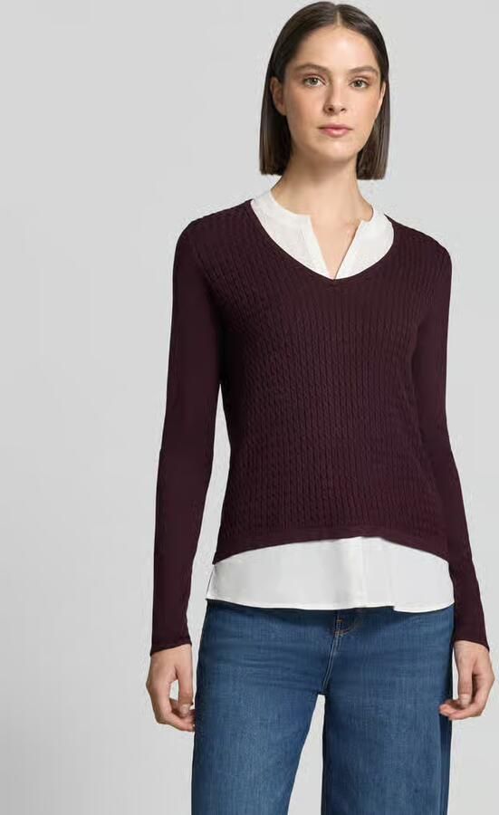 Comma Shirt met lange mouwen van viscosemix in tricotlook - Foto 2