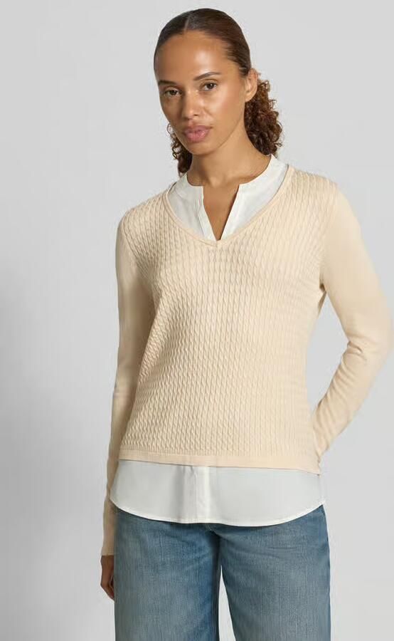 Comma Shirt met lange mouwen van viscosemix in tricotlook - Foto 2
