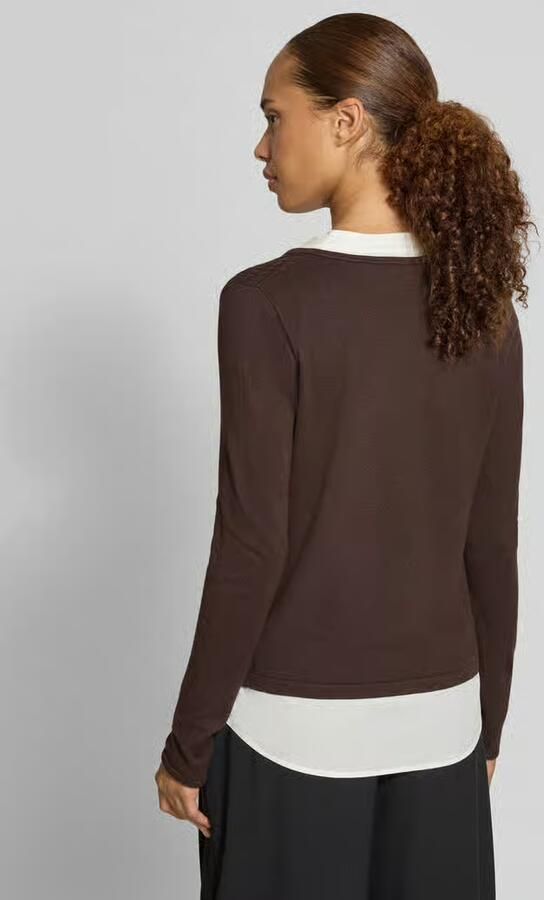Comma Shirt met lange mouwen van viscosemix in tricotlook - Foto 2