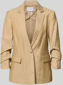 Comma slim fit blazer met klepzakken en geraffelde mouwen