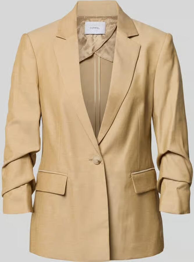 Comma slim fit blazer met klepzakken en geraffelde mouwen - Foto 2