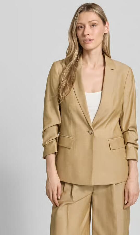 Comma slim fit blazer met klepzakken en geraffelde mouwen - Foto 3