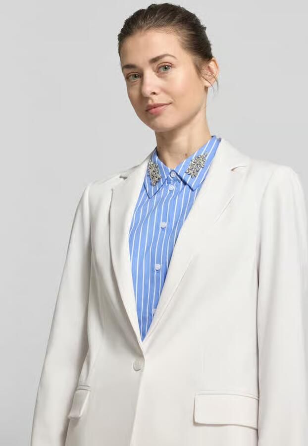 Comma slim fit blazer met klepzakken