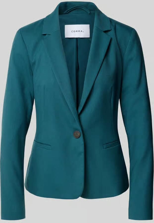 Comma Slim fit blazer met paspelzakken
