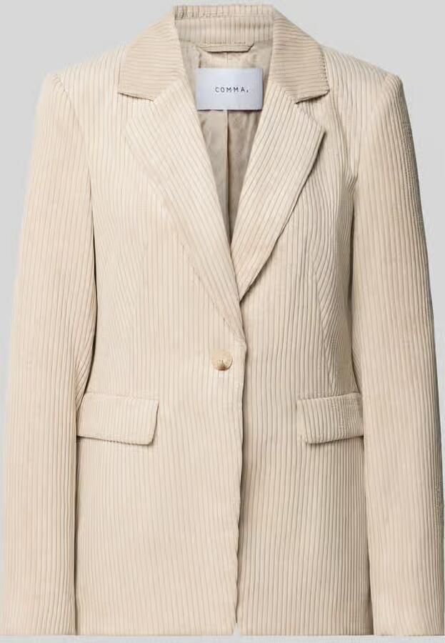 Comma Slim fit blazer van corduroy met klepzakken