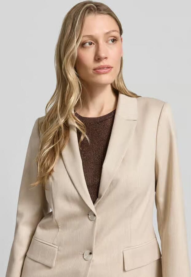 Comma Slim fit blazer van viscosemix met klepzakken