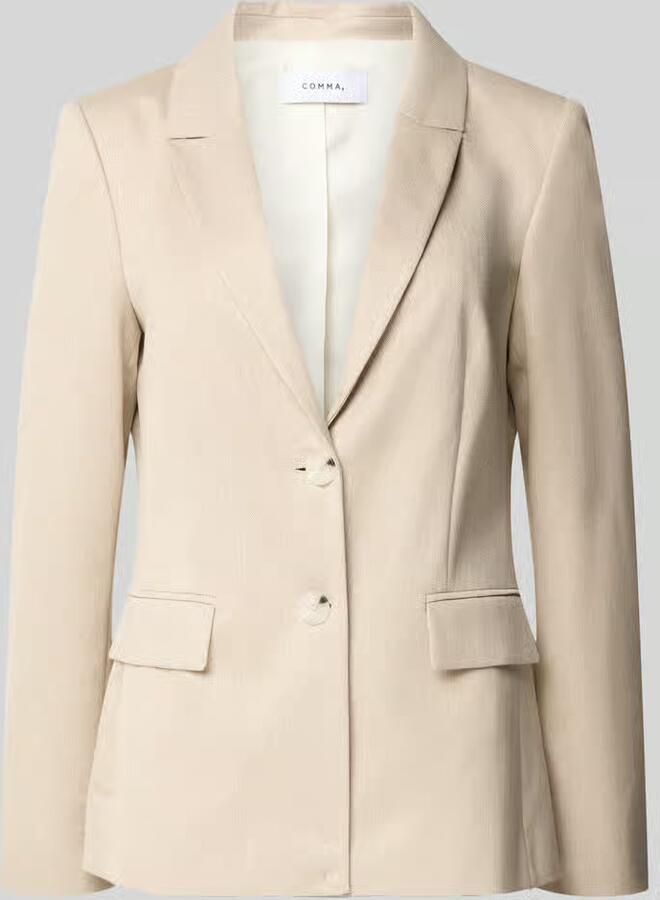 Comma Slim fit blazer van viscosemix met klepzakken - Foto 2