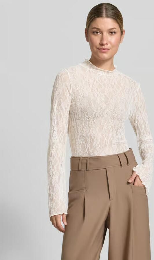 Comma slim fit blouse in kantlook - Foto 5
