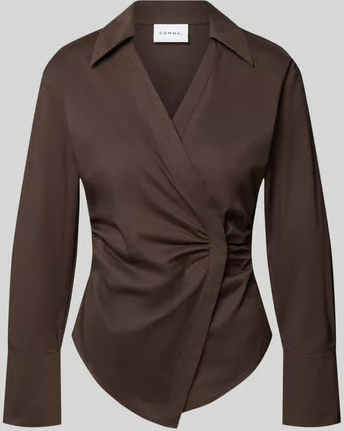 Comma slim fit blouse in wikkel-look