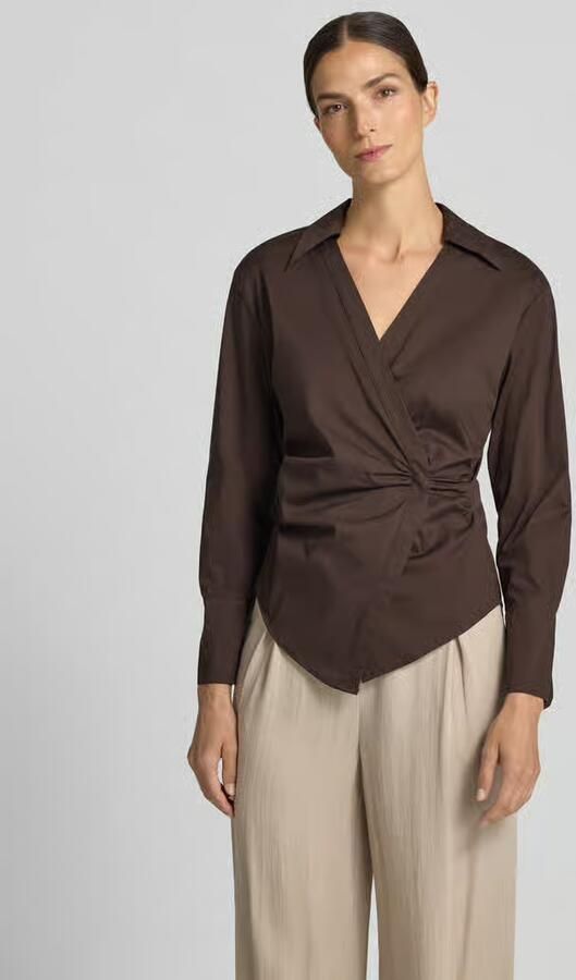 Comma slim fit blouse in wikkel-look - Foto 3