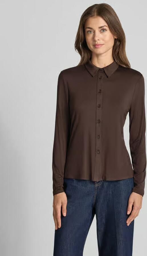 Comma slim fit blouse van mix van viscose en elastaan - Foto 3