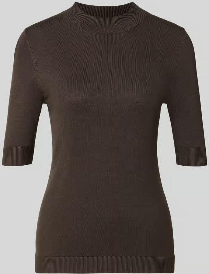 Comma slim fit blouse van viscosemix in tricotlook