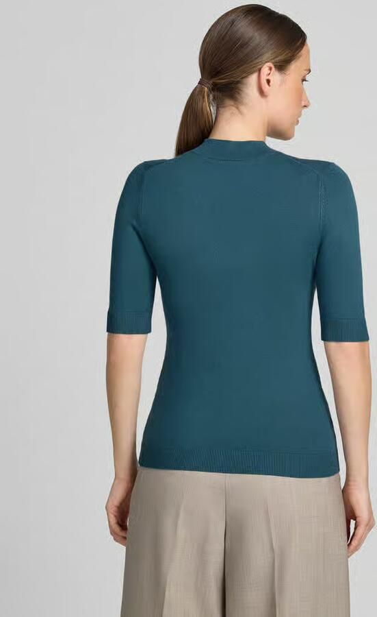 Comma Slim fit gebreide pullover van viscosemix - Foto 2