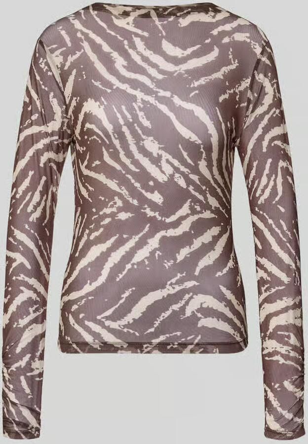Comma Slim fit longsleeve in semi-transparant design